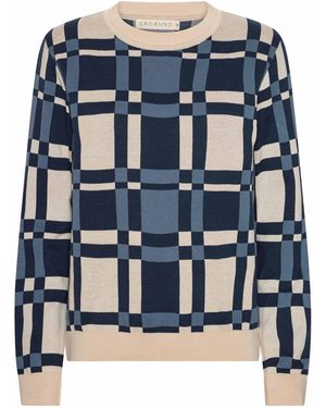 GROBUND Frida Knitted Blouse - Blue
