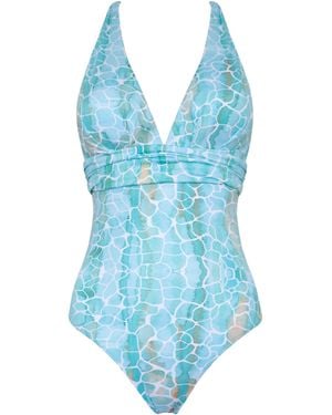 Sophia Alexia Aqua Pebbles Santorini Swimsuit - Blue