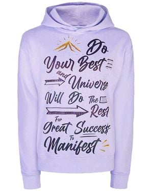 Miracles Manifester Inspirational Affirmation Hoodie With Reflective & Rhinestone Design - Purple