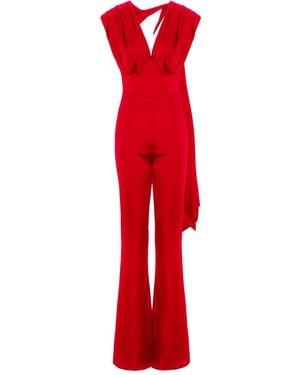 BLUZAT Elegant Draped Jumpsuit With Flared Legs