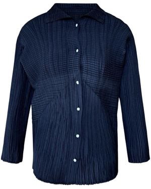 London Atelier Byproduct Multi Way Pleated Blouse - Blue