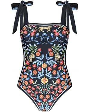 Jessie Zhao New York Night Imagination Reversible One Piece Swimsuit - Blue