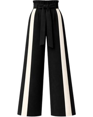 Julia Allert Belted High Waist Wide Leg Trousers – - Black