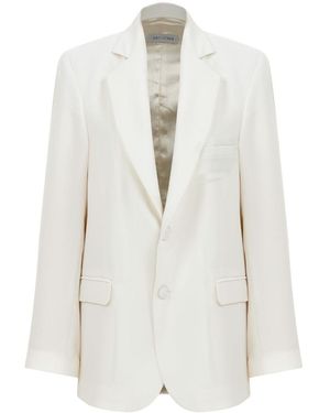 NAZLI CEREN Boxy Blazer - White
