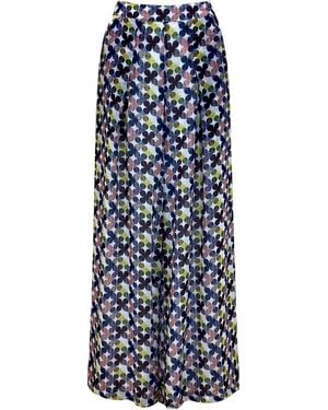 Why Mary Floral Print Culotte Palazzo Trousers - Blue