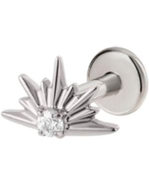 Vanhi Sunburst Threadless Flat Back Titanium Cartilage Stud - White