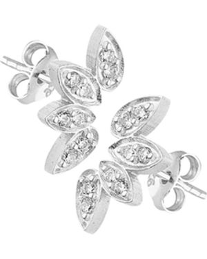 Spero London Flower Stud Sterling Earring - White