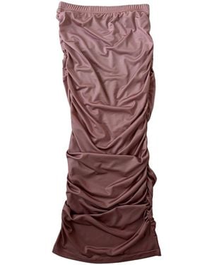 Circular Path Ruched Skirt - Brown