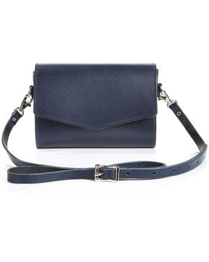 Zatchels Handmade Leather Clutch Bag - Blue