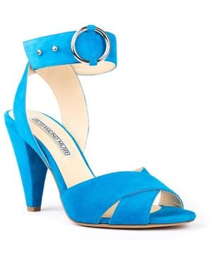 Rosamund Muir London Montana Light Cobalt Suede Heels - Blue