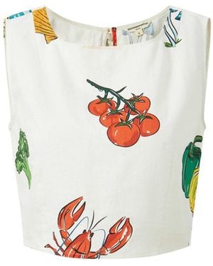 Pecanpepperpelican Vhagar Sleeveless Top - White