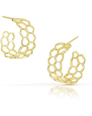 Seth Michael Studio Honeycomb Hoop Earrings - Metallic