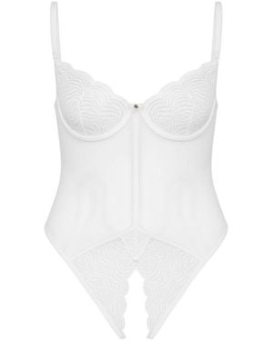 House of Silk Béatrice Ouvert Bodysuit - White