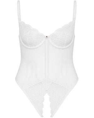 House of Silk Béatrice Ouvert Bodysuit - White