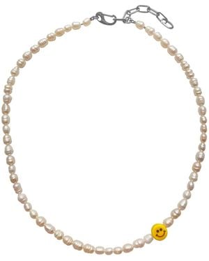 Smilla Brav Smiley Pearl Necklace - Metallic