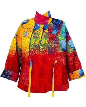 Maxjenny Square Boxy Jacket Print - Red
