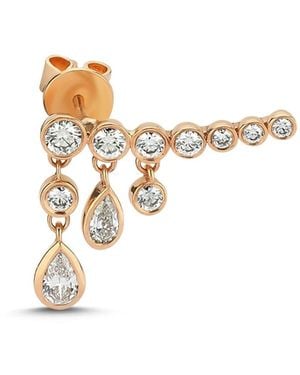 Ecce | Artisan Diamonds Solid Rose 14Ct 11 Filtered Diamond Dangle Earring - Metallic