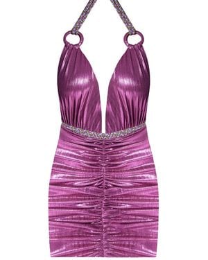 Nur Karaata Messardiere Mini Dress - Purple