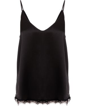 IZABELA MANDOIU Pure Silk Top With Adjustable Straps - Black