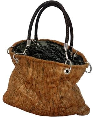 Romer Millinery Morphy Moldable Wood Grain Velour Multi Handle Bag - Brown