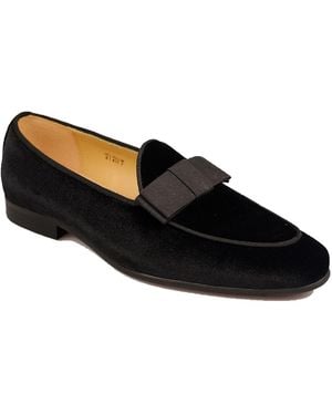 DAVID WEJ Bradford Velvet Belgian Bowtie Loafers – - Black