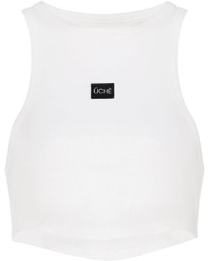 Úchè Cropped Tank Top - White