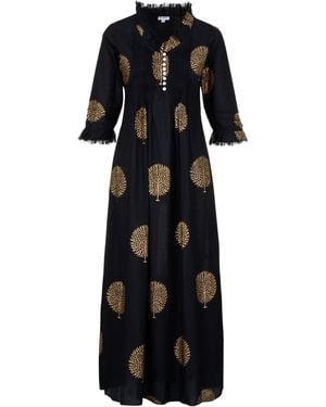 At Last Cotton Annabel Maxi Dress - Black