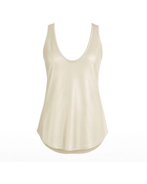 LAHIVE Neutrals Samantha Satin Knit Tank - Natural