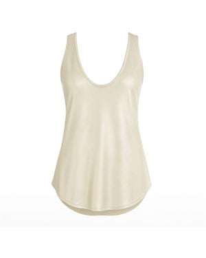 LAHIVE Neutrals Samantha Satin Knit Tank - Natural