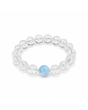 Ormiro Mermaid's Tear Larimar & Clear Quartz Bracelet - Metallic