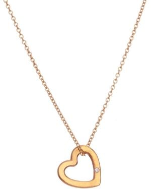 Posh Totty Designs Yellow Gold Plated Diamond Heart Necklace - Metallic