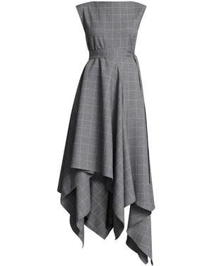 Meem Label Tolson Grid Maxi Dress - Gray