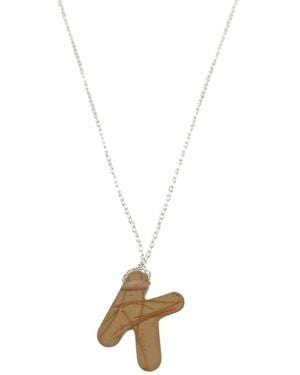 Bio-Trimmings Initial Bio-Gem Necklace Sienna - Metallic