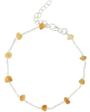 Sophelia Raw Citrine Gemstone November Birthstone Sterling Bracelet - Metallic