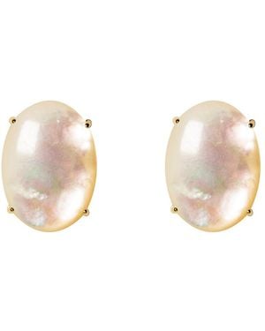 Crystalline Jewellery Pearl Oval Earrings - Pink