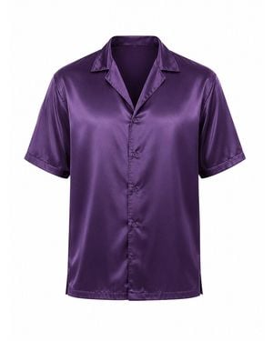 Hustle Touch Me Not Satin-Shirt - Purple