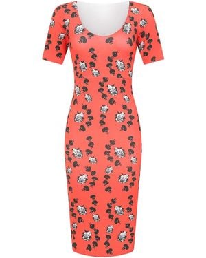 Sophie Cameron Davies Floral Cotton Midi Dress - Red