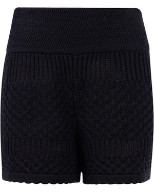 Peraluna Iris Openwork Knit Pure Organic Cotton Shorts - Black