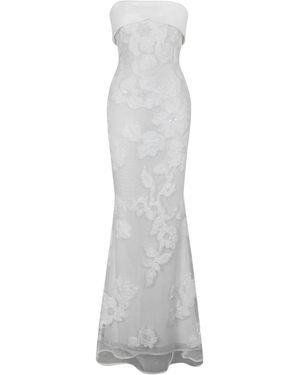 Miss Circle New York Raphaela Floral Strapless Mermaid Wedding Dress - White