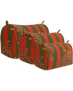 Conscious Yoga Collective Tibetan Tiger Velvet Three Piece Travel Set - Brown