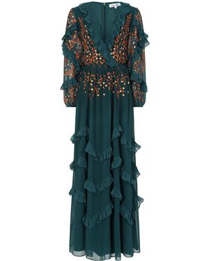 Frock and Frill Fearne Embroidered Maxi Dress - Green