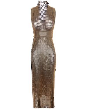 Silvia Serban Golden Laser Cut Two-Piece Set - Brown