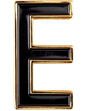 Make Heads Turn Enamel Letter E Pin - Black