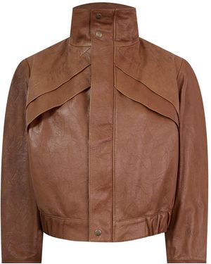 Lorena Saravia Stella Leather Jacket - Brown
