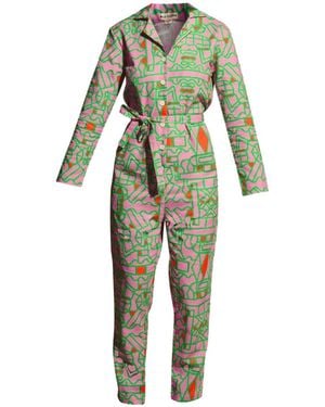 Wild Clouds Organic Cotton & Linen Jumpsuit - Green