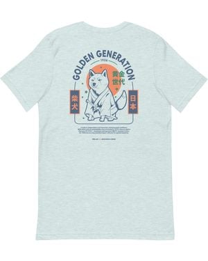 Anchor and Crew Ice Five Shiba Inu Japan Era Organic Cotton T-Shirt - Blue