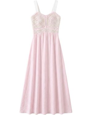 LAtelier London Blush Embroidered Maxi Dress - Pink