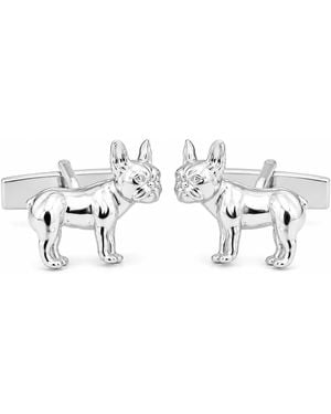 Simon Kemp Jewellers French Bulldog Cufflinks - Metallic