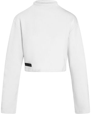 Modrn Studio Neutrals Ultra-Soft Crop Sweatshirt - White
