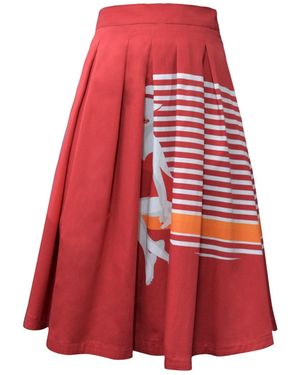 My Pair Of Jeans Cannes Midi Skirt - Red